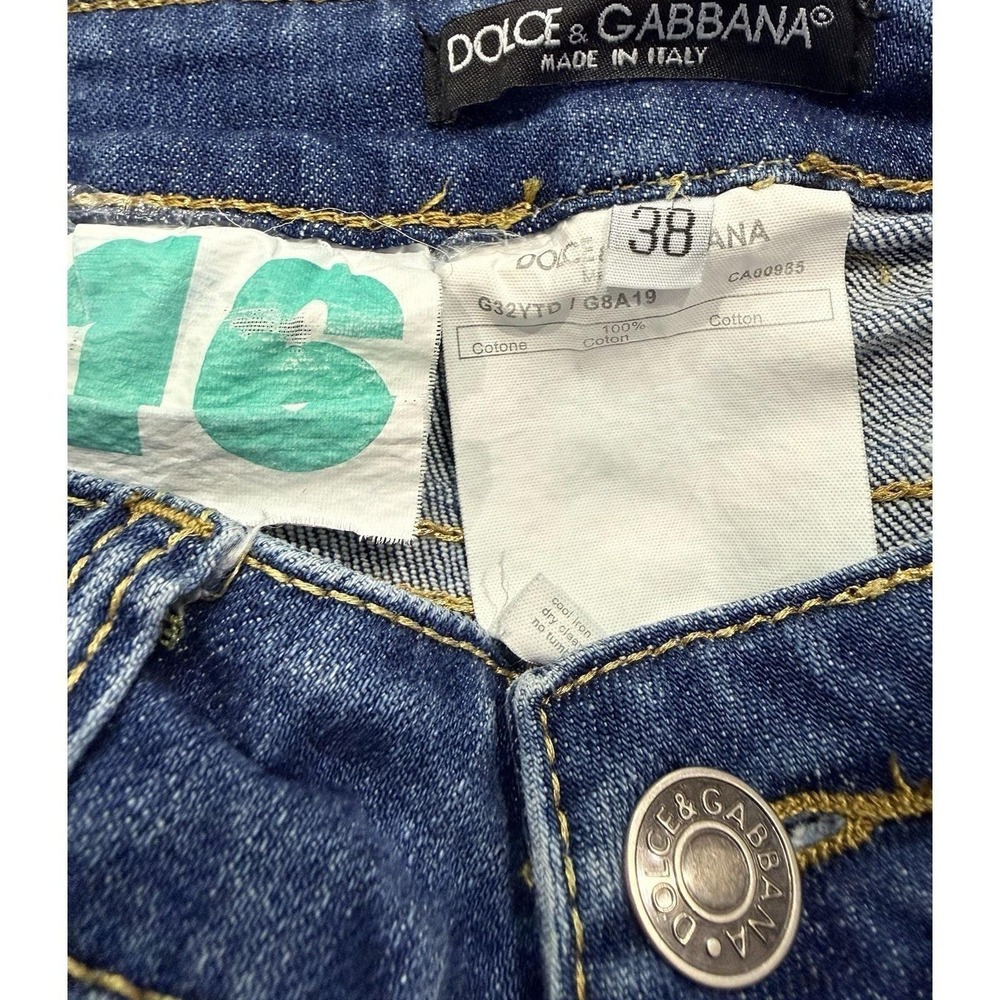 VTG Dolce & Gabbana D&G Distressed Denim Jeans Straight Low Rise Italy 38 US 4 - Picture 7 of 8